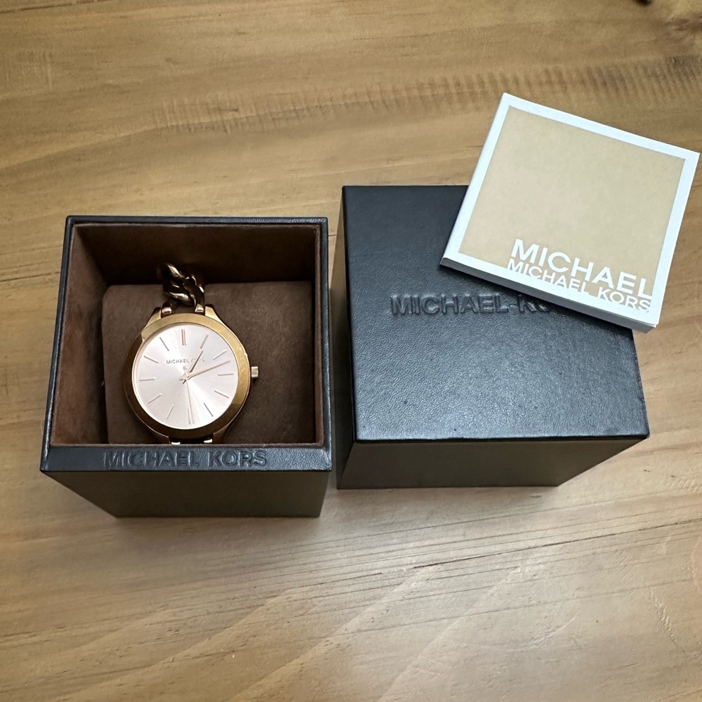 Michael Kors Women's MK3223 Slim Runway Rose Gold Stainless Steel Bracelet Watch